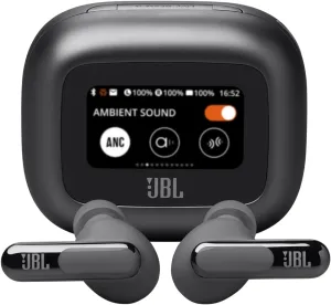 JBL Live Beam 3 - True Wireless Noise-Cancelling Stick-Closed Earbuds, 48Hrs Total Playback, Wireless Charging, 6 Mics for Perfect Calls, Multi-Point Connection, IP55 Waterproof and dustproof (Black)