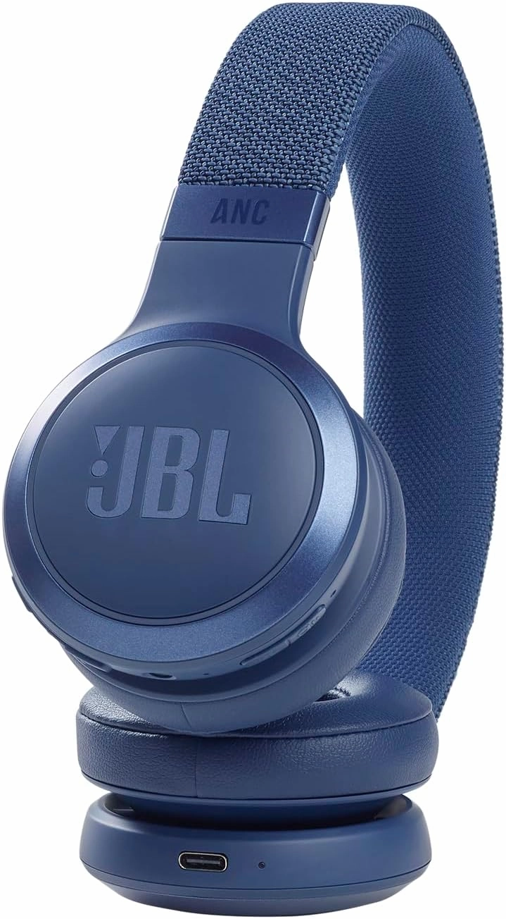 JBL Live 460NC wireless on-ear Noise Cancelling headphones with 50H battery, microphone for calls, lightweight and comfortable, and Alexa Built-in (Optimized for Android), iOS compatible (Blue)