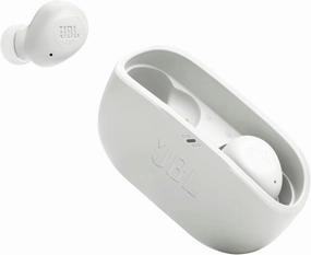 JBL Vibe Buds - True Wireless Earbuds, Smart Ambient, VoiceAware, Up to 32 total hours of battery life with speed charging, Water and dust resistant, JBL Deep Bass Sound (White)
