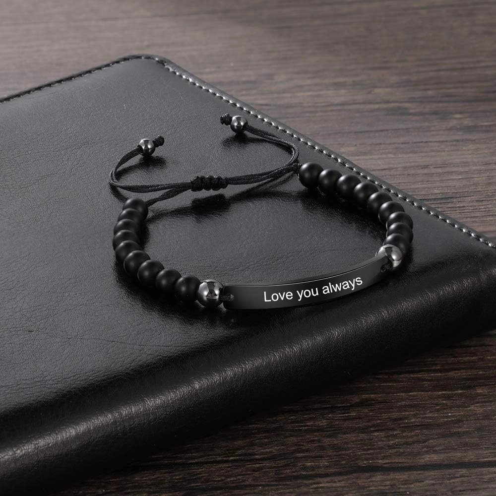 JewelOra Personalized Lava Rock Bracelet Beads Bracelet, Custom Initial Name Bracelet, Adjustable Chakra Unisex Yoga Bracelets Essential Oil Diffuser Bracelet Gift for Men Women