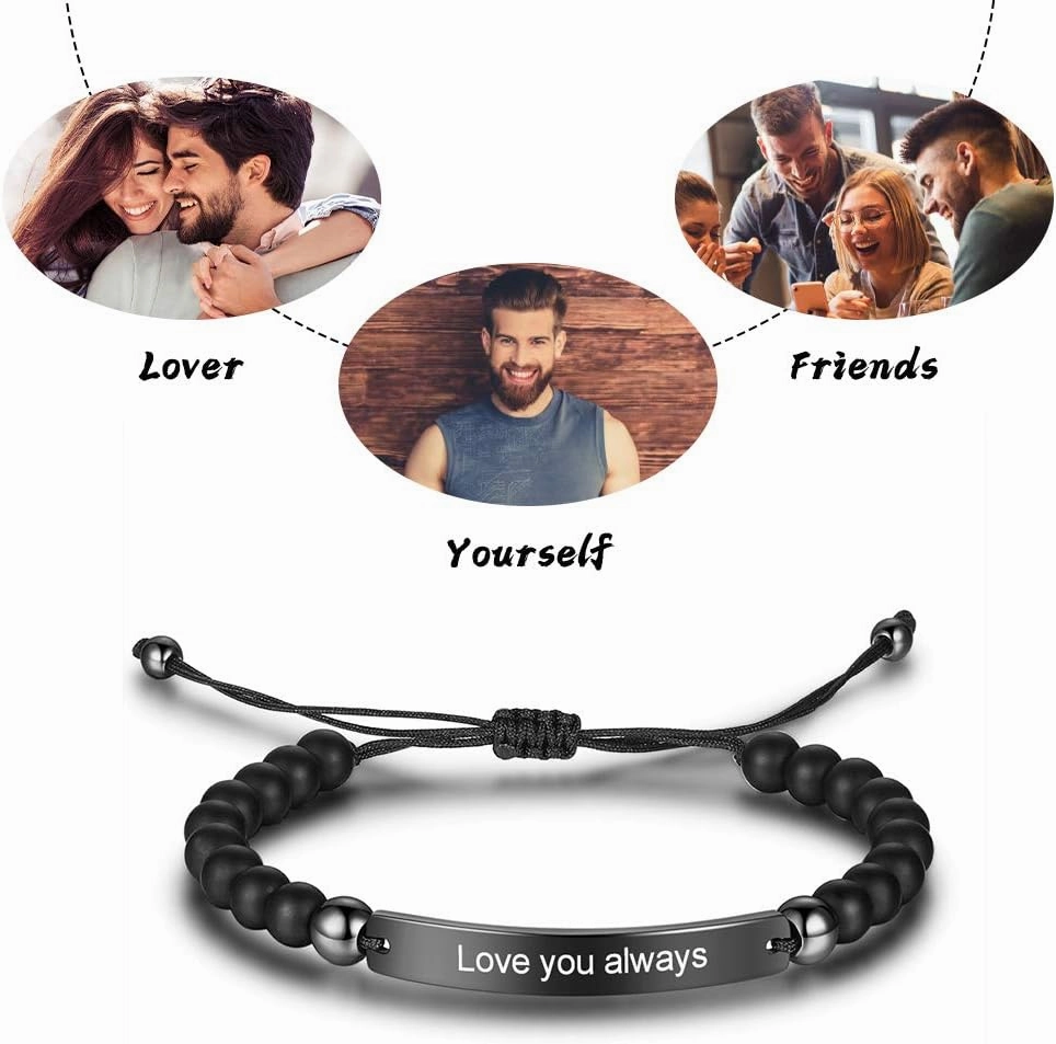 JewelOra Personalized Lava Rock Bracelet Beads Bracelet, Custom Initial Name Bracelet, Adjustable Chakra Unisex Yoga Bracelets Essential Oil Diffuser Bracelet Gift for Men Women