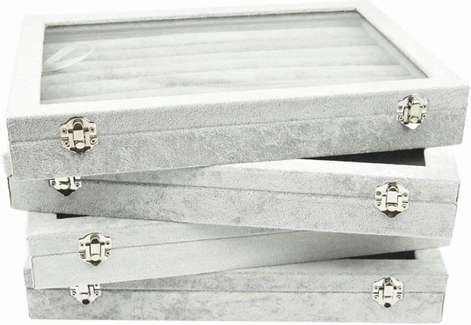 Jewelry Organizer Jewelry Box 10 Different Designs Clear Glass Lid Velvet Jewelry Organizer Box Jewelry Showcase for Watch Earrings Rings. Jewelry Case Jewelry Display Storage-1