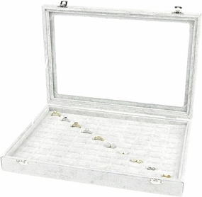 Jewelry Organizer Jewelry Box 10 Different Designs Clear Glass Lid Velvet Jewelry Organizer Box Jewelry Showcase for Watch Earrings Rings. Jewelry Case Jewelry Display Storage-1