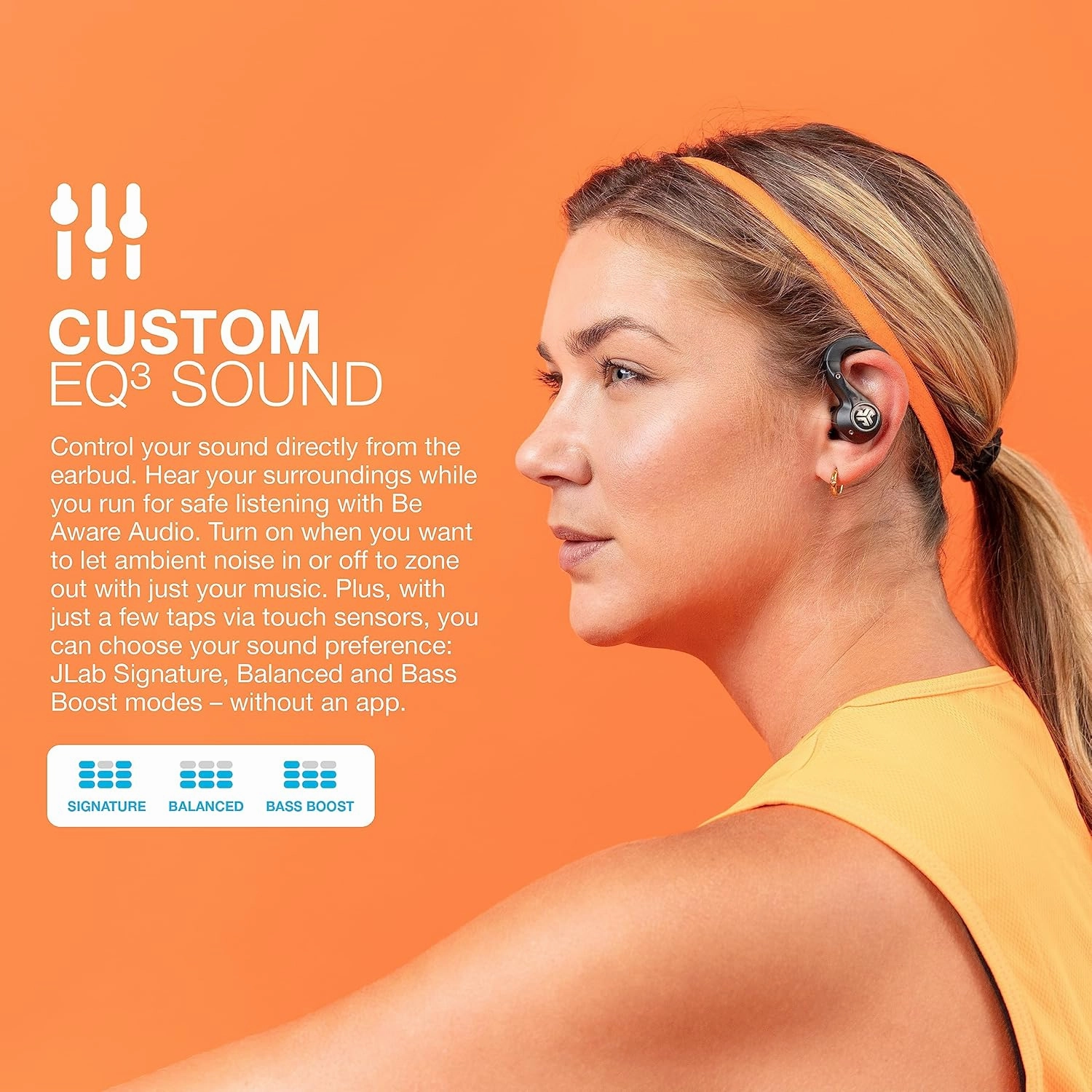 JLab Epic Air Sport ANC Gen 2 True Wireless Bluetooth Earbuds, Headphones for Working Out, IP66 Sweatproof, 15-Hour Battery Life  55-Hour Charging Case, Music Controls, 3 EQ Sound Settings