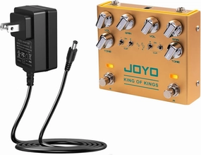 JOYO Dual Crunch Pure Analog Circuit Overdrive Effect Pedal (King of Kings R-20) Bundle with JOYO DC 9V 500mA Guitar Pedal Power Supply Adapter
