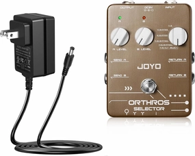 JOYO Line Selector Guitar Pedals (ORTHROS SELECTOR JF-24) Bundle with JOYO DC 9V 500mA Guitar Pedal Power Supply Adapter