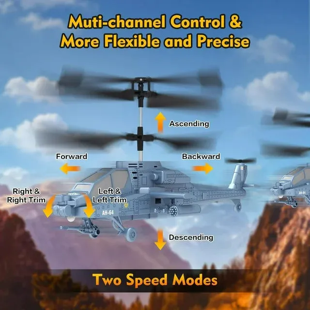 JoyStone 2.4GHz RC Helicopter for Kids, Remote Control Helicopter with Three Speed Modes, 30  Min Flight Time, LED Lights & Altitude Hold, RC Toys for Boys Girls, Gray