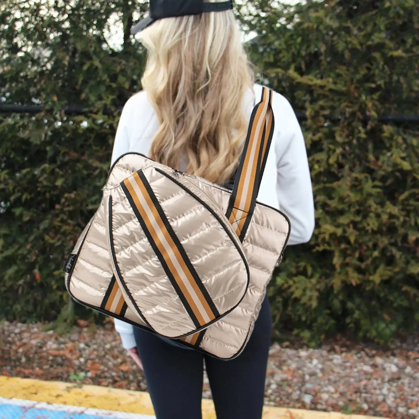 Judy Puffer Pickle Ball Tote Beige