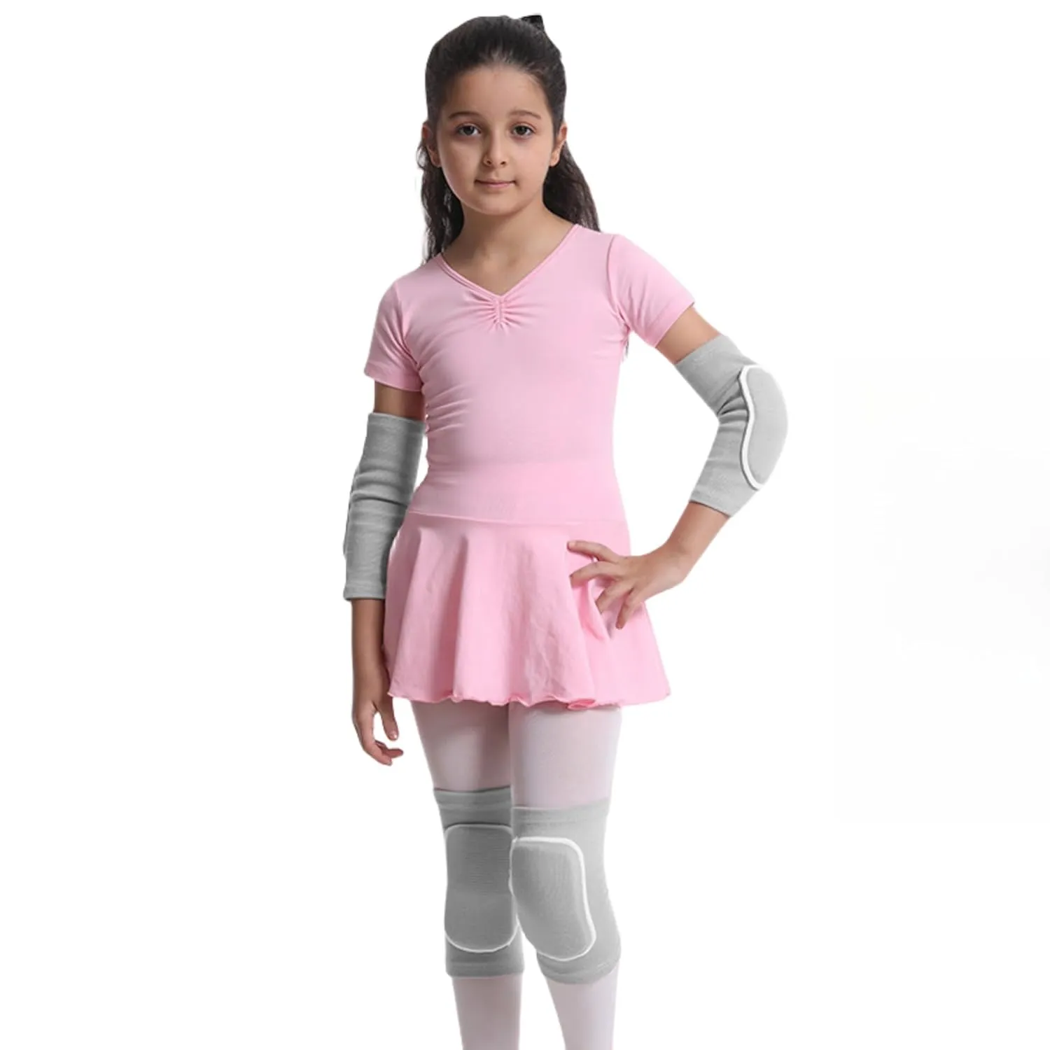 JUMISEE Kids Knee Pad, Anti-Slip Padded Sponge Knee Brace Breathable Flexible Elastic Knee Support for Football Volleyball Dance Skating Basketball Sports