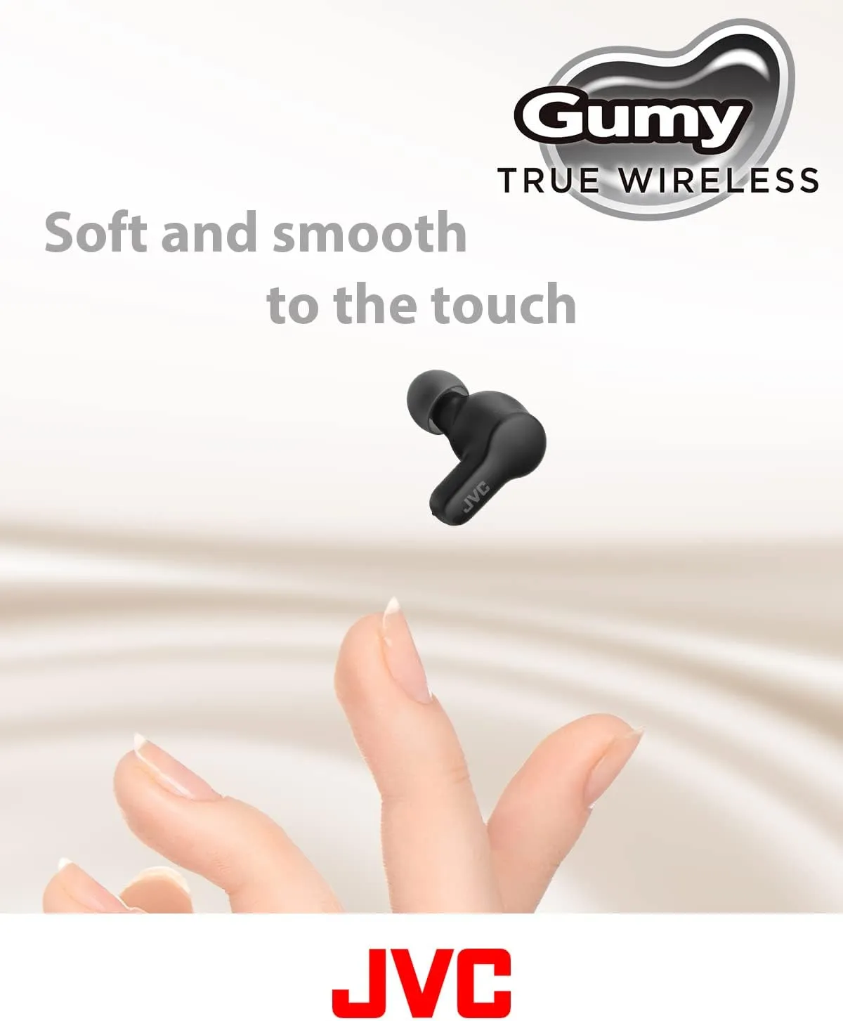 JVC Gumy True Wireless Earbuds, Bluetooth 5.3, Charging Case, 24-Hour Playback, IPX4 Water Resistant, Comfortable Secure Fit with XS/S/M/L Earpieces, Built-in Mic for Calls, iPhone/Android/PC - HAA7T2