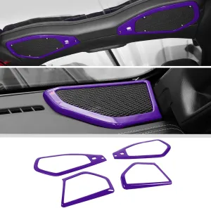JWWY for Jeep JL Speaker Audio Trim Top & A Pillar Cover Trim for 2024 Jeep Wrangler JL JLU & Gladiator JT Accessories ABS 4PCS Purple