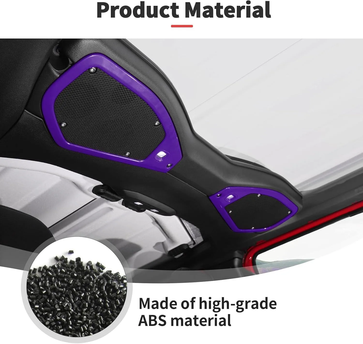 JWWY for Jeep JL Speaker Audio Trim Top & A Pillar Cover Trim for 2024 Jeep Wrangler JL JLU & Gladiator JT Accessories ABS 4PCS Purple
