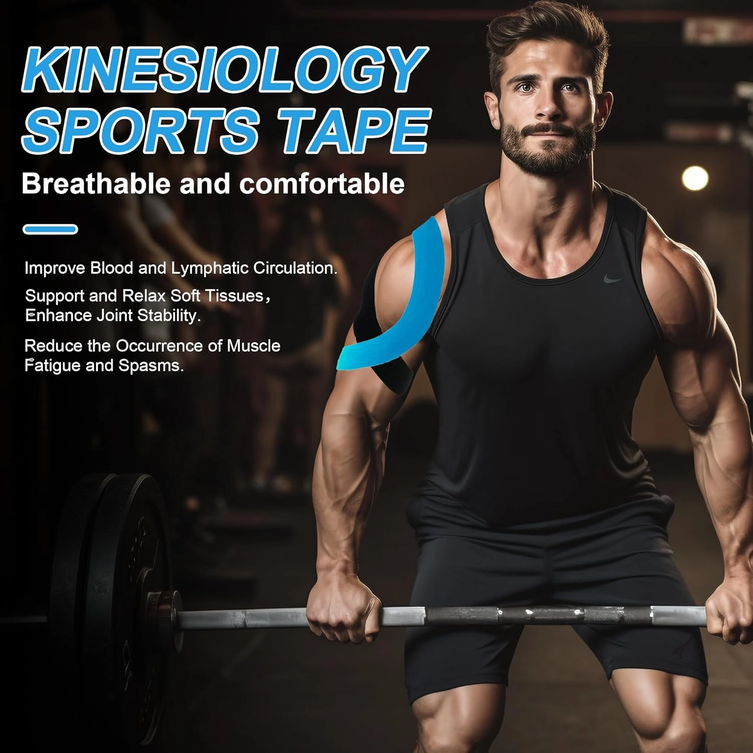 K Athletic Tape, Kinesiology Tape Precut - Premium Kinesthetic Tape for Muscles Knee Shoulder Elbow, 2 Inch x 16.5 feet (3 Rolls Pack)
