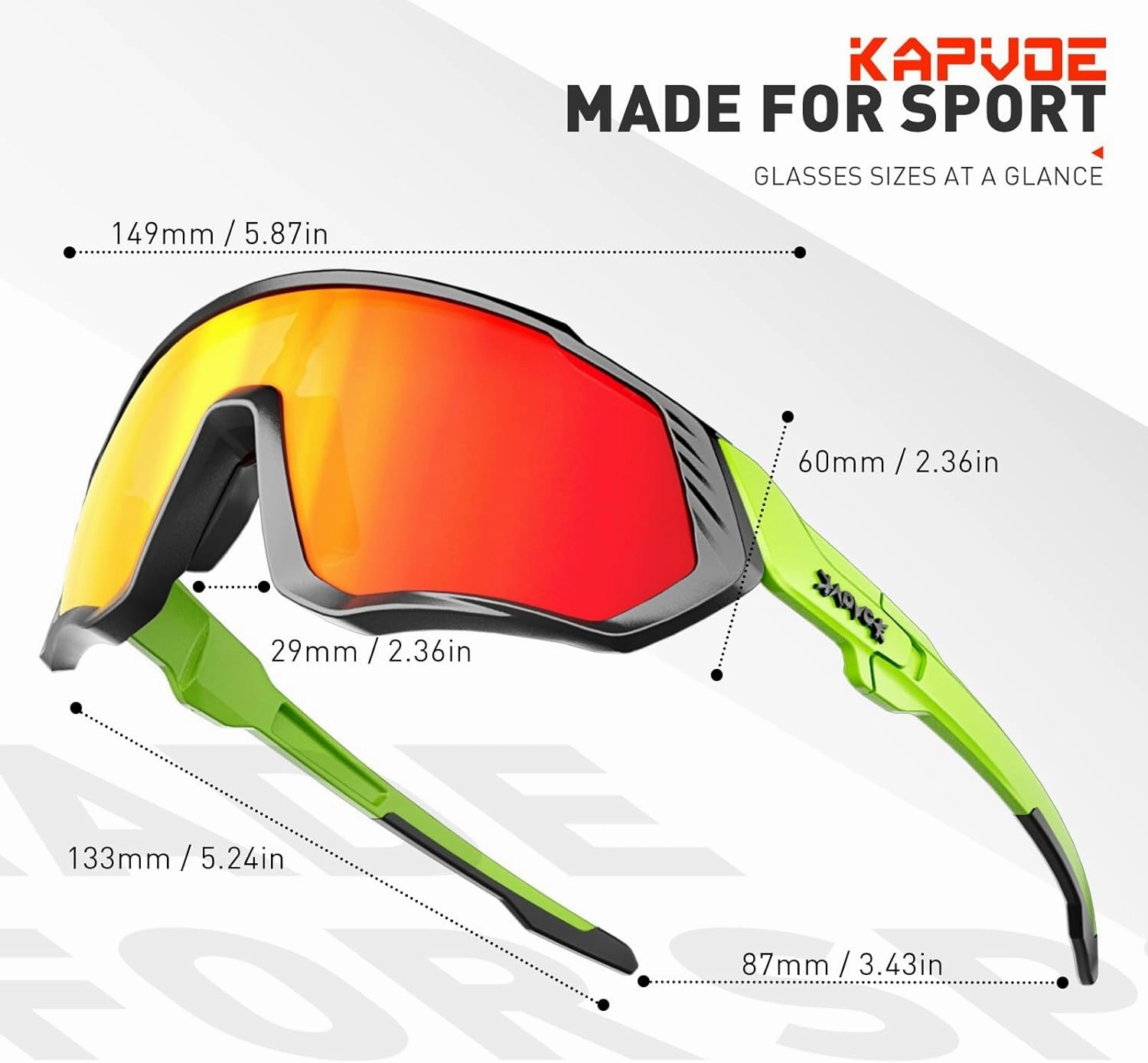 KAPVOE Cycling Glasses Men Women Polarized Sports Sunglasses With 1 Lens Or 5 Lenses MTB Mountain Bike Eyewear - K9408