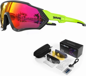 KAPVOE Cycling Glasses Men Women Polarized Sports Sunglasses With 1 Lens Or 5 Lenses MTB Mountain Bike Eyewear - K9408