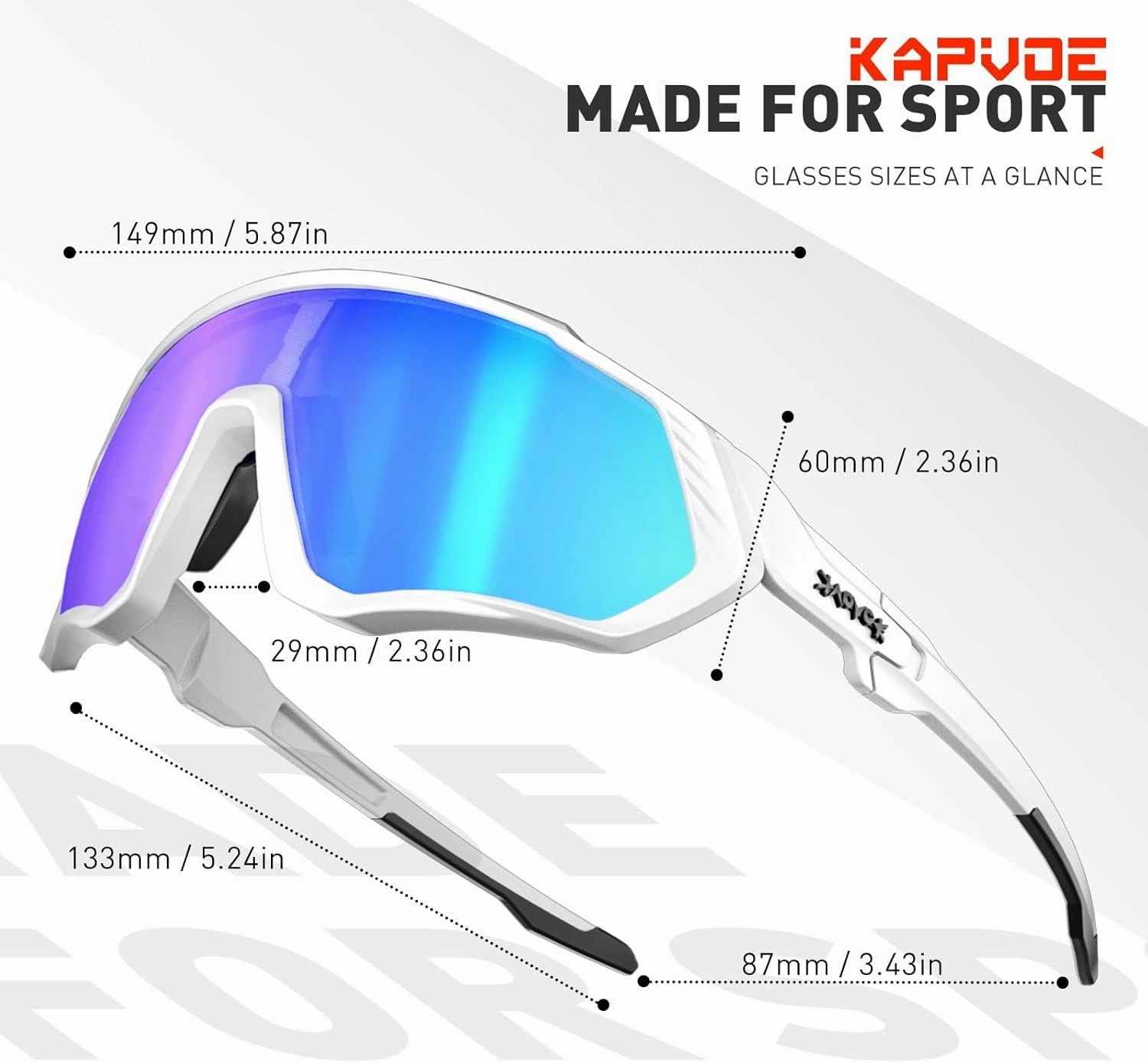 KAPVOE Cycling Glasses Men Women Polarized Sports Sunglasses With 1 Lens Or 5 Lenses MTB Mountain Bike Eyewear - K9408