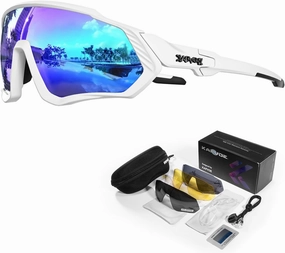 KAPVOE Cycling Glasses Men Women Polarized Sports Sunglasses With 1 Lens Or 5 Lenses MTB Mountain Bike Eyewear - K9408