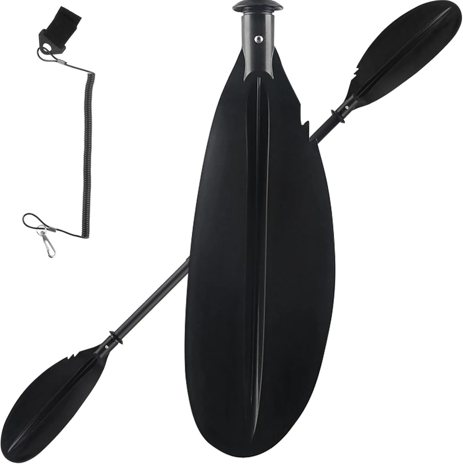 Kayak Paddle, 78"-98" Oars for Boating Heavy Duty Adjustable Shaft Comfort Grips with Paddle Leash for Kayaking Boating Canoeing River Tubing (Black)