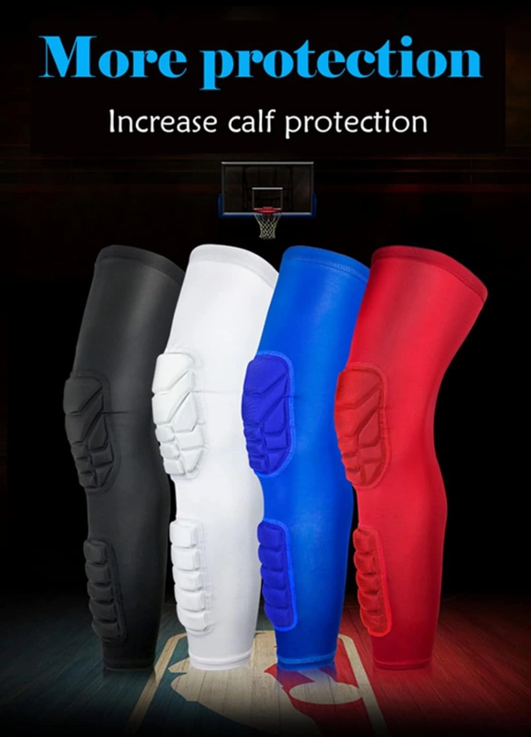 KeuLEn Compression Knee Pads Leg Sleeve Calf Shin Brace Support Protector Gear for Men Women Sprots Volleyball Basketball Football Weightlifting, Pair of Sleeves (Black,X-Large)