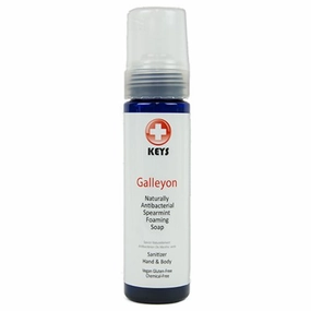 Keys Galleyon All Natural Antibacterial Foaming Spearmint Castile Soap Sanitizer for Hand and Body, 100% Biodegradable Rich Conditioning Oils for People, Children, Pets, Vegan, Gluten Free, 7.9 ounces