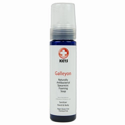 Keys Galleyon All Natural Antibacterial Foaming Spearmint Castile Soap Sanitizer for Hand and Body, 100% Biodegradable Rich Conditioning Oils for People, Children, Pets, Vegan, Gluten Free, 7.9 ounces