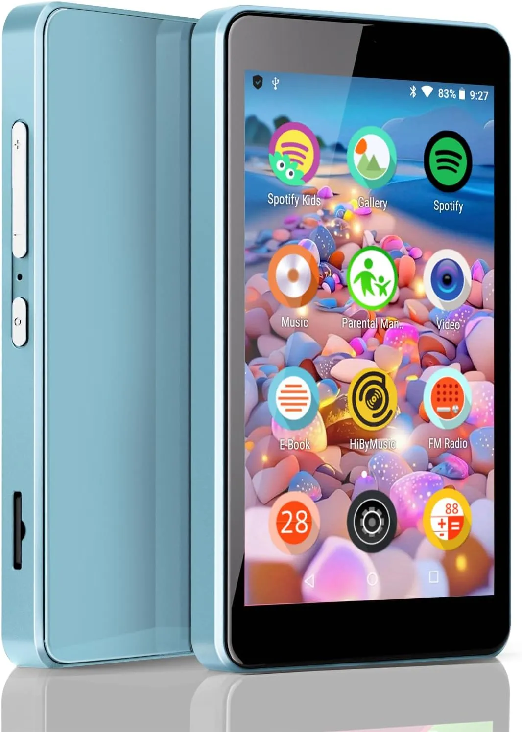 Kids MP3 Player with Parental Controls, Spotify Kids, Spotify, Audible, Amazon Music, 4.0" IPS MP4 Music Player Up to 256GB (Blue)
