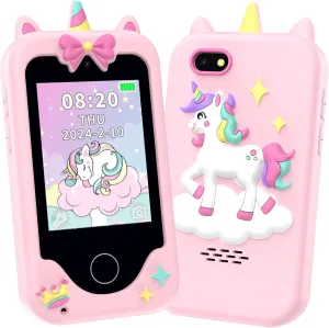 Kids Phone Toys for Girls, 3 4 5 6 7 8 Year Old Boys Girls Christmas Birthday Gifts for Kids, 2.8" Touchscreen Smartphone Toddler Cell Phone, Children Play Toy Phone with Camera, Game, Music, 8GB Card