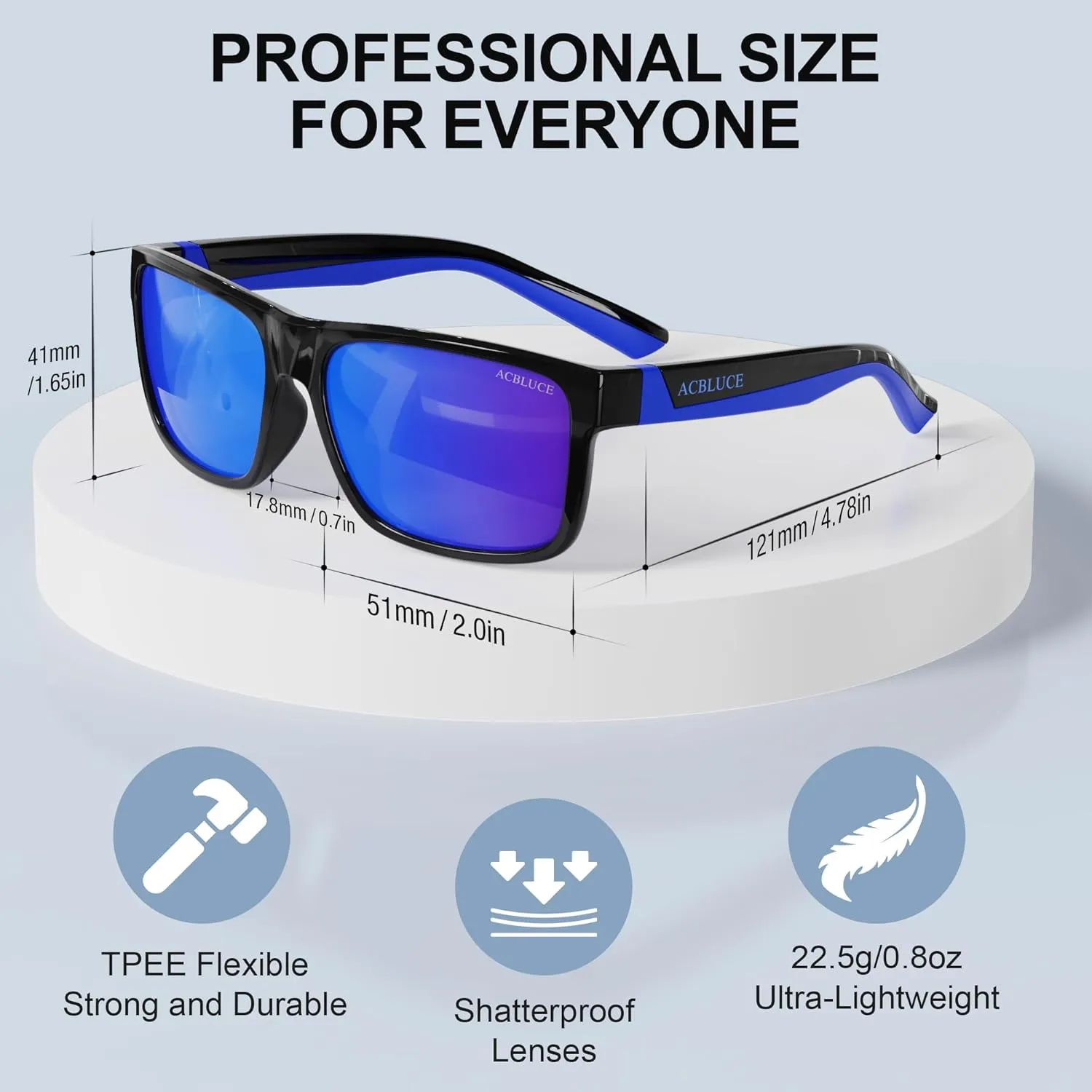 Kids Polarized Sunglasses Sport TPEE Unbreakable Frame with Adjustable Strap for Boys Girls Age 6-12