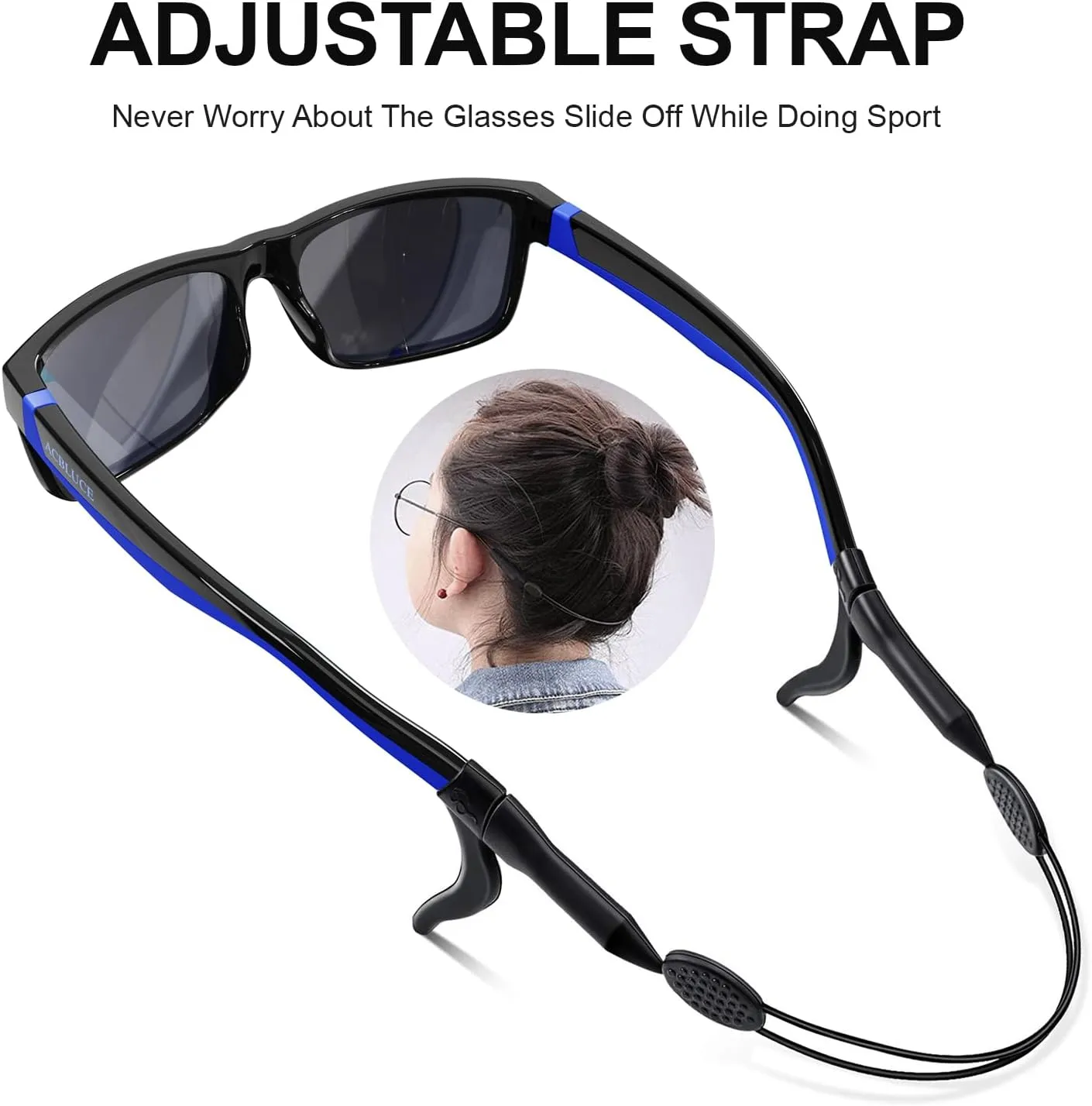 Kids Polarized Sunglasses Sport TPEE Unbreakable Frame with Adjustable Strap for Boys Girls Age 6-12