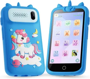 Kids Smart Phone Toys for Boys, 3.97" Touchscreen Cell Phone for Kids, Toddler Learning Gift Toys with Games Music Player, 8GB Card Blue