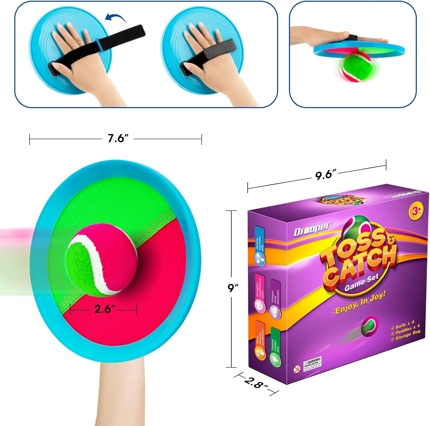 Kids Toys Toss and Catch Game Set Beach Pool Outdoor Toys for Kids Ages 4-8, Easter Basket Stuffers, Outside Yard Games for Kids Adults Family