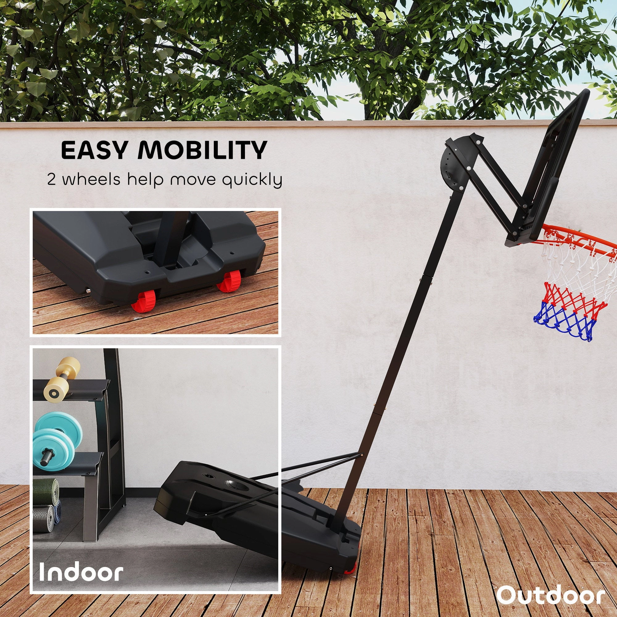 Kids Basketball Hoop, 6.6-8.5ft Adjustable Height Basketball Net with Weight Bag, for Indoor Outdoor, for 6  Years