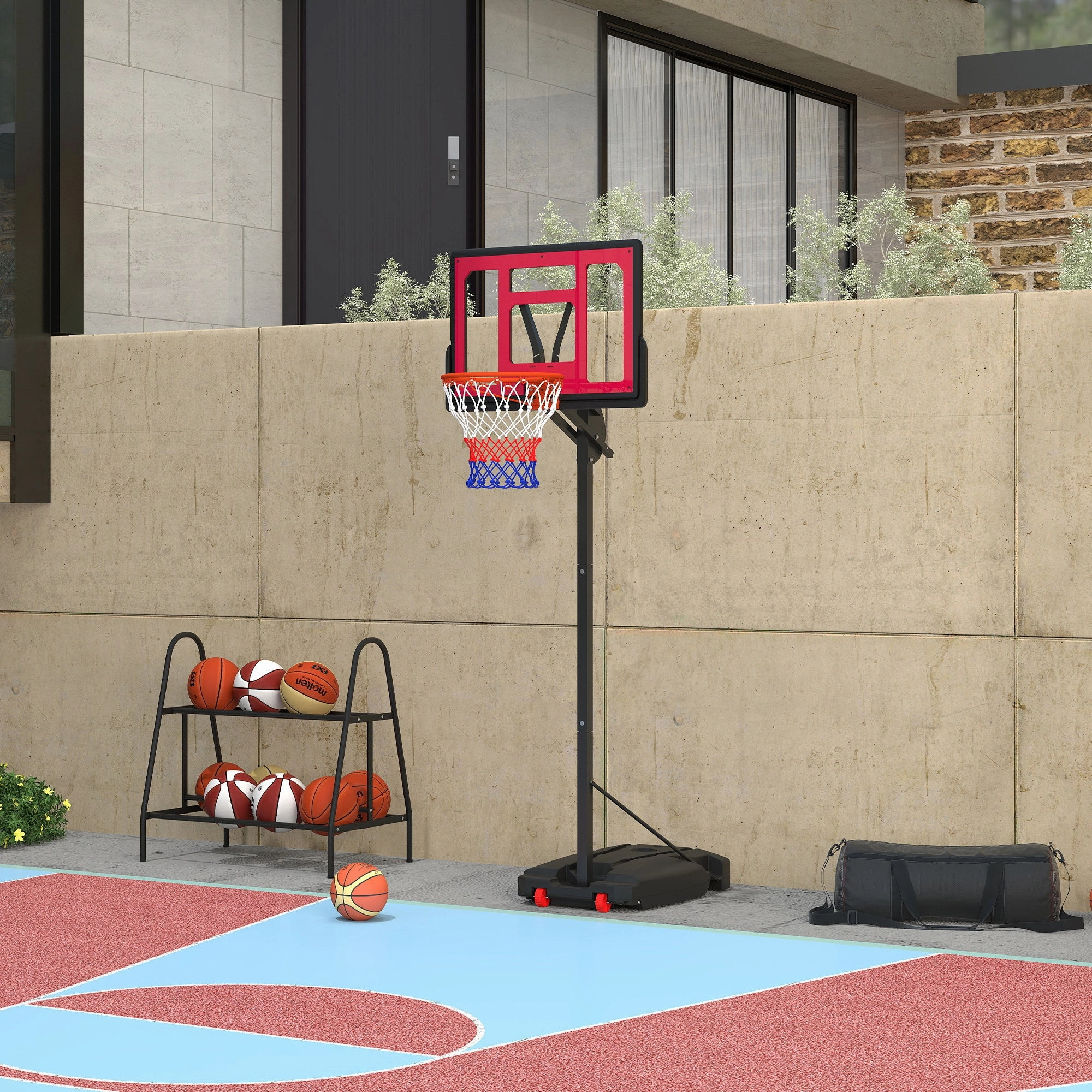 Kids Basketball Hoop, 6.6-8.5ft Adjustable Height Basketball Net with Weight Bag, for Indoor Outdoor, for 6  Years