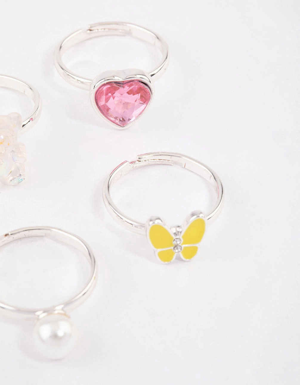 Kids Bear & Flower Ring 6-Pack