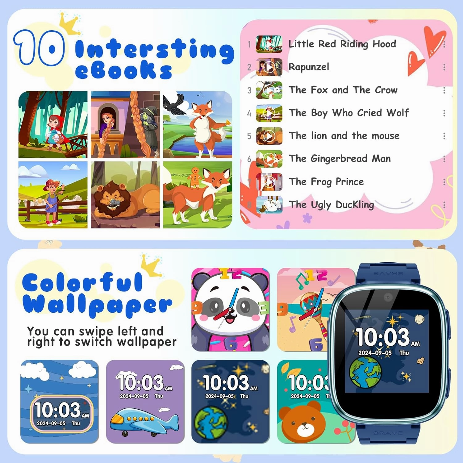 Kids Smart Watch Toys for Boys Girls – Children Watch for Kids 4-12 Years Touch Screen Watch with 15 Games Video Camera Music Player Alarm School Mode Education Birthday Ages 5 6 7 8 9 10 (Dark Blue)