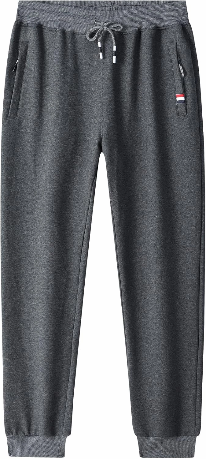 Kihatwin Big Boy's Teen Zip Joggers Pants Casual Gym Workout Athletic Pants Tapered Sweatpants with Pockets