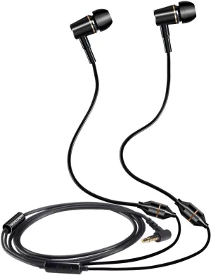 KINDEN Anti-Radiation Headphones Air Tube Headset Radiation Free Earbuds with Microphone Binaural Acoustic Stereo Alumium Metal Housing Wired in-Ear Handsfree (Black)