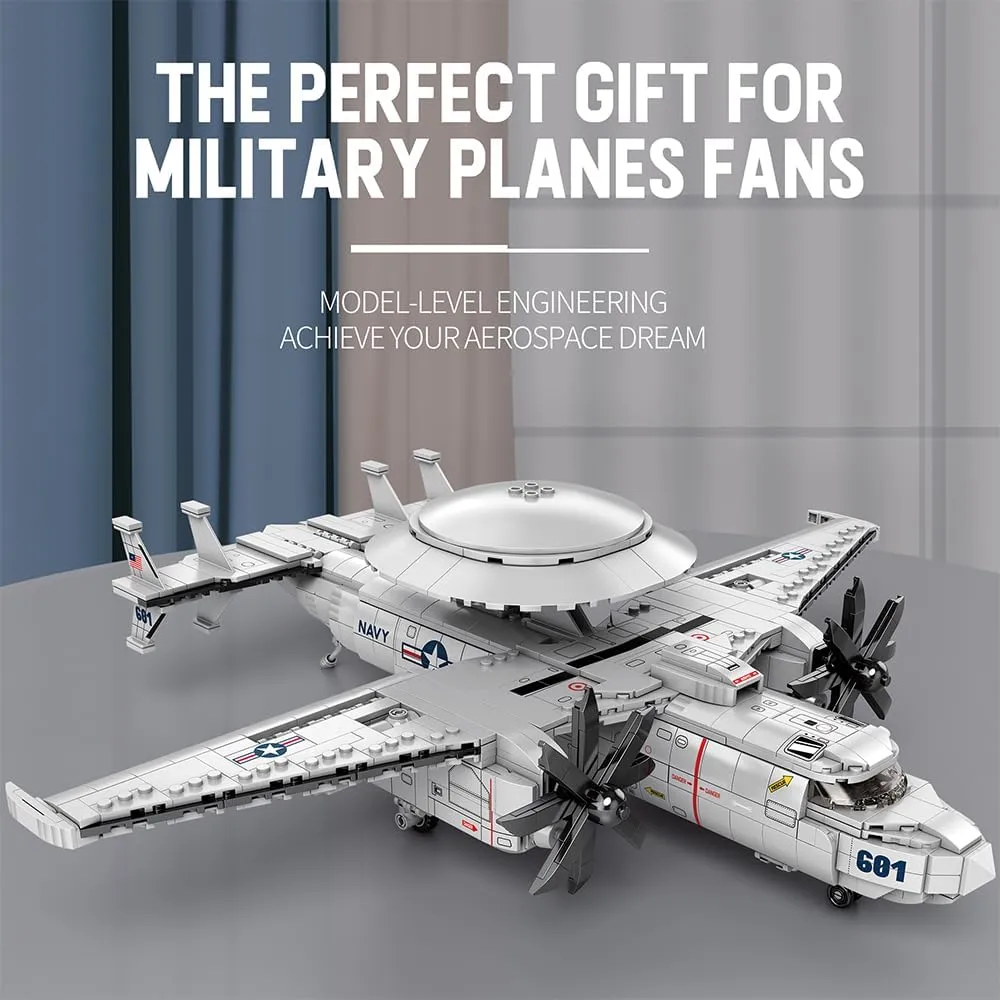 KJ-600 AWACS Fighter Building Set,Military Army Airplane Toy,Collectible Display Helicopter Model Collectible Home Decor,33029 Aircraft Gifts for Adults Boys Kids 14 ,1144 PCS