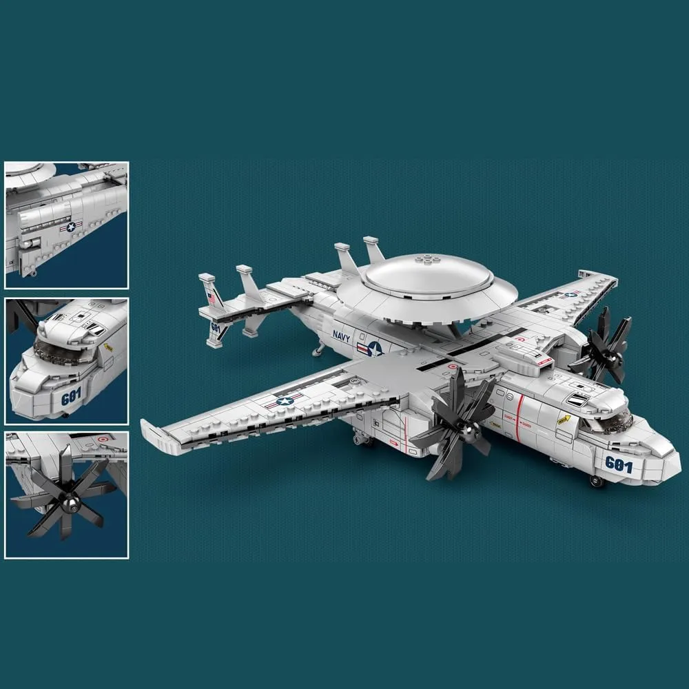 KJ-600 AWACS Fighter Building Set,Military Army Airplane Toy,Collectible Display Helicopter Model Collectible Home Decor,33029 Aircraft Gifts for Adults Boys Kids 14 ,1144 PCS