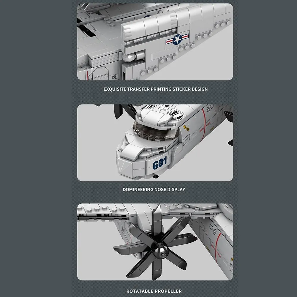 KJ-600 AWACS Fighter Building Set,Military Army Airplane Toy,Collectible Display Helicopter Model Collectible Home Decor,33029 Aircraft Gifts for Adults Boys Kids 14 ,1144 PCS