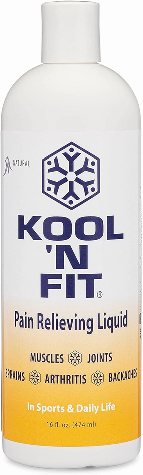 Kool N Fit Pain Relief Product (16oz) - Foot, Lower Back Pain Relief, Knee Pain Relief & More, Quickly Absorbed, Non-Greasy, Non-Staining, All Natural