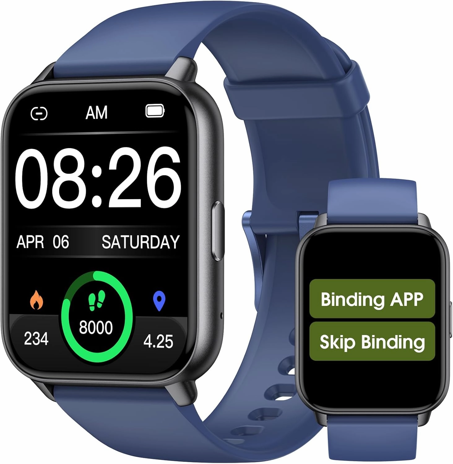 Kummel Smart Watch for Men Women, No App/Phone Required, Fitness Tracker with Pedometer, Bluetooth Call (Answer/Make Call), Heart Rate Blood Oxygen Monitor Step Counter, 100  Sports Modes