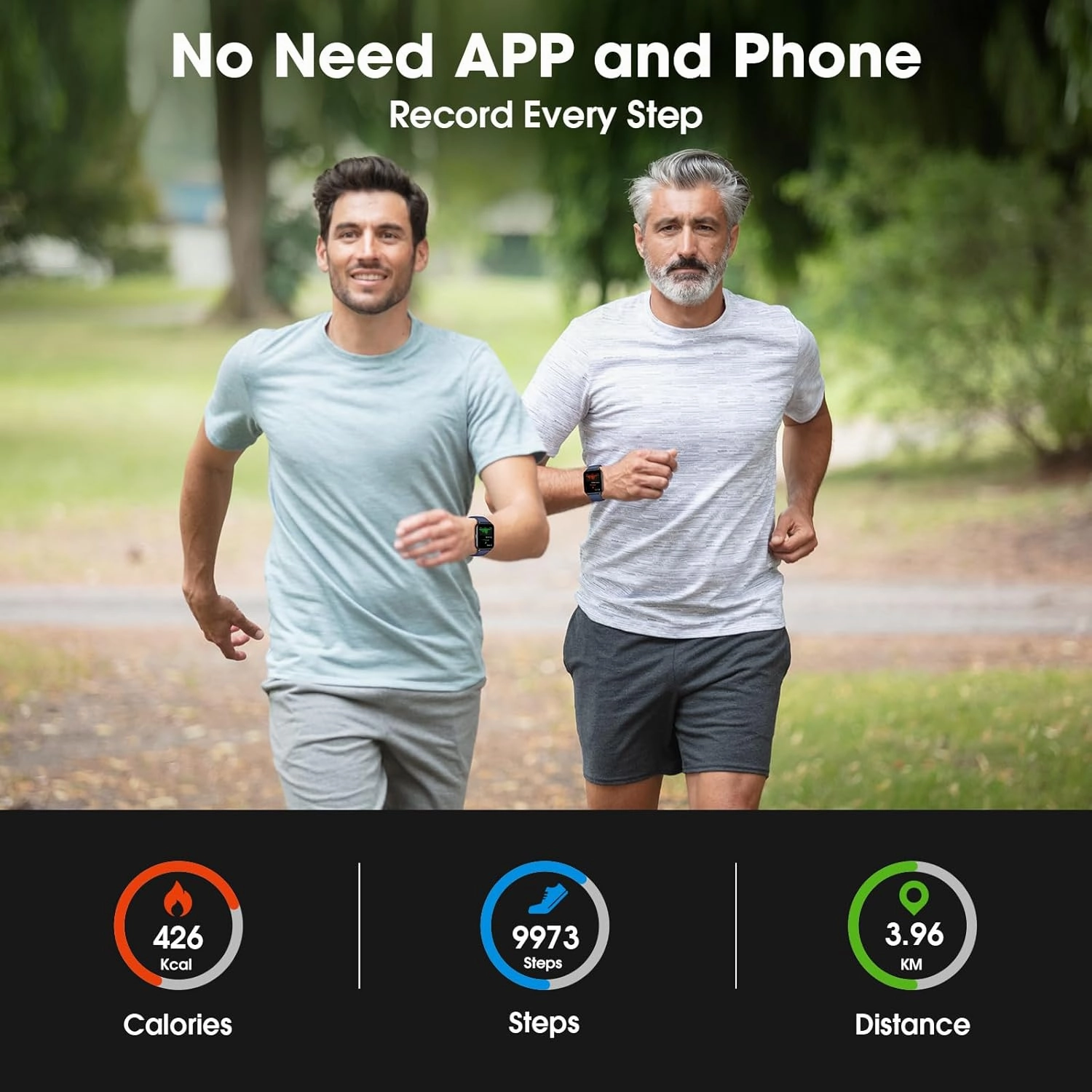 Kummel Smart Watch for Men Women, No App/Phone Required, Fitness Tracker with Pedometer, Bluetooth Call (Answer/Make Call), Heart Rate Blood Oxygen Monitor Step Counter, 100  Sports Modes