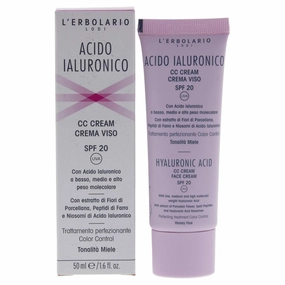 L'Erbolario Honey Hue Hyaluronic Acid - CC Face Cream, Even Out Complexion & Minimize Blemishes, SPF 20, Cruelty Free, Dermatologically Tested, 1.6 Oz