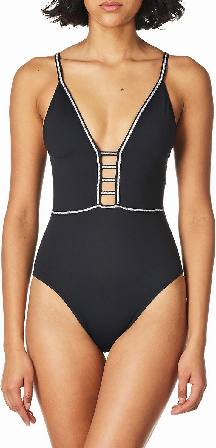 La Blanca Women's One Piece Swimsuit Plunge Tummy Control Bathing Suit