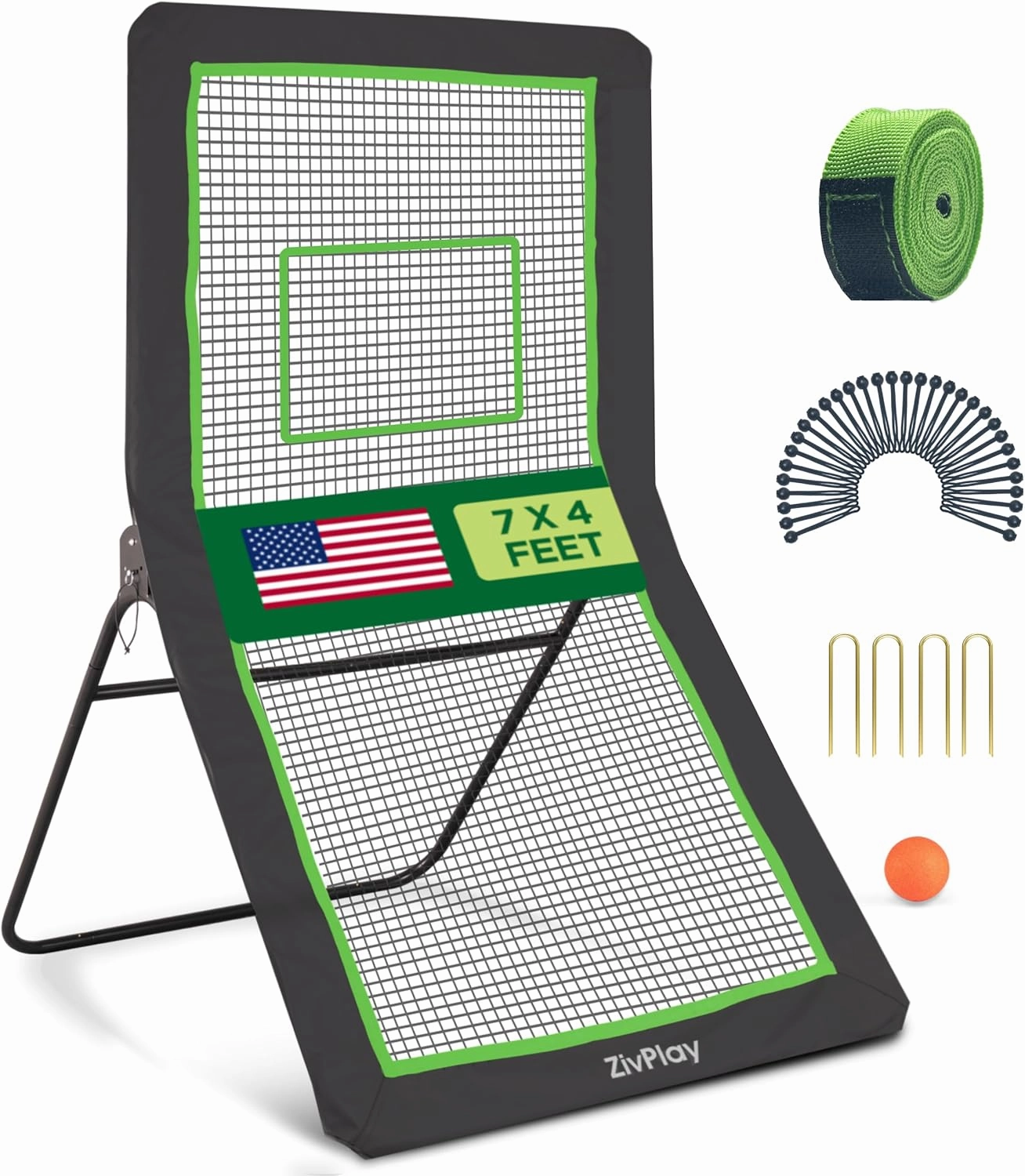 Lacrosse Rebounder for Backyard Lacrosse Bounce Back Net Volleyball Rebounder Net for Lax and Volleyball Practice Five Rebound Angles Includes Ball