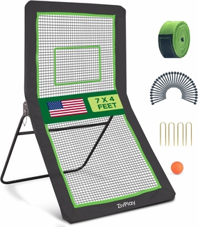 Lacrosse Rebounder for Backyard Lacrosse Bounce Back Net Volleyball Rebounder Net for Lax and Volleyball Practice Five Rebound Angles Includes Ball