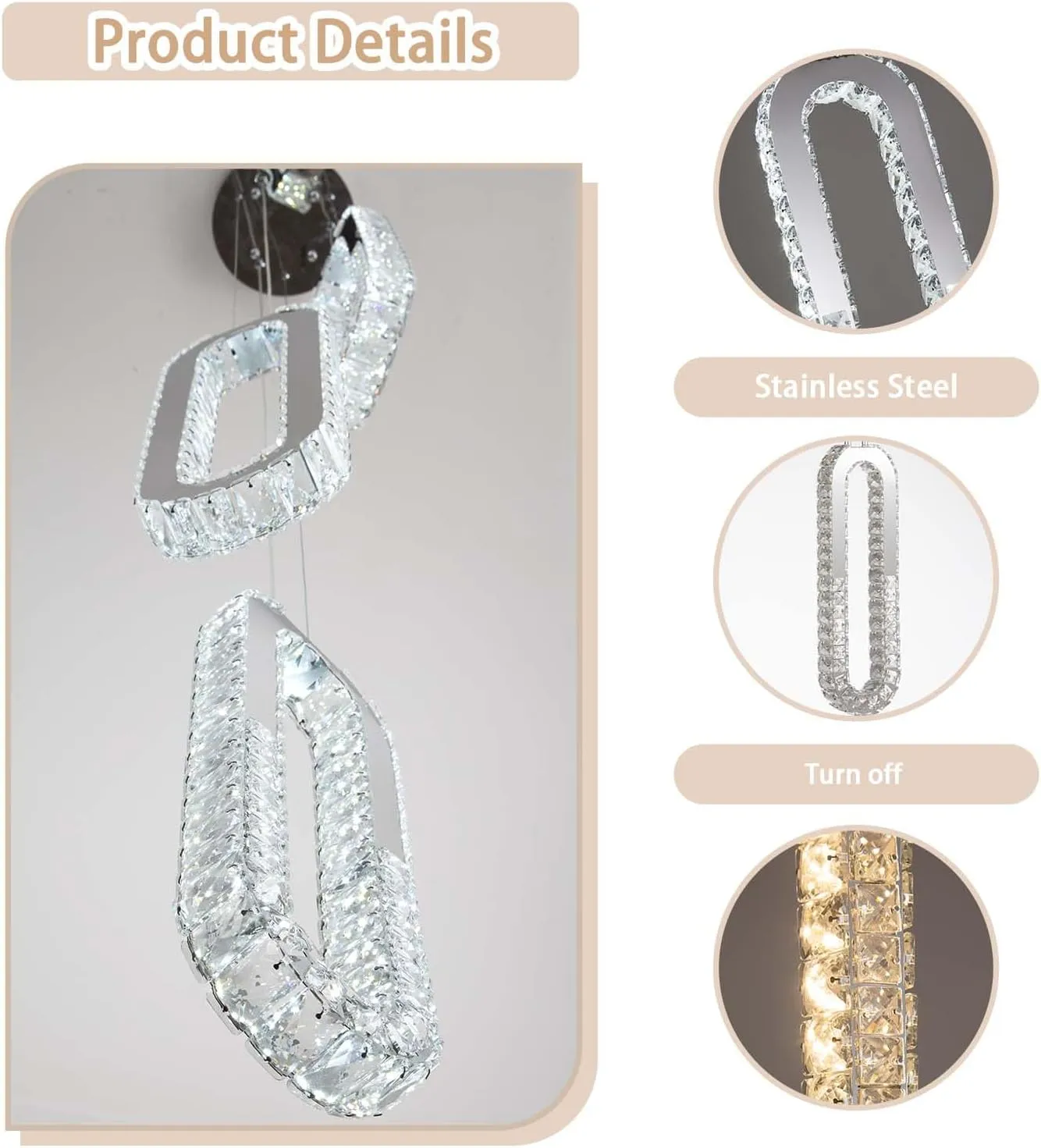 Large Staircase Crystal Chandeliers 16-Light Modern foyers Entrance 150" Long Chandeliers for High Ceilings Dimmable 2700K-6000K Stainless Steel Mirror Silver