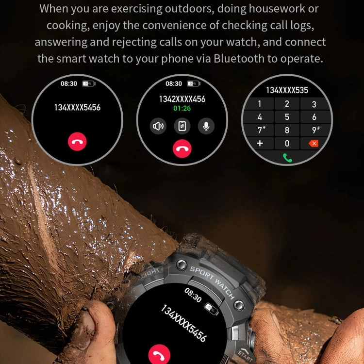 LC21 1.32 inch TFT Round Screen Sports Smart Watch Supports Blood Oxygen Monitoring/Call Reminder(Black)