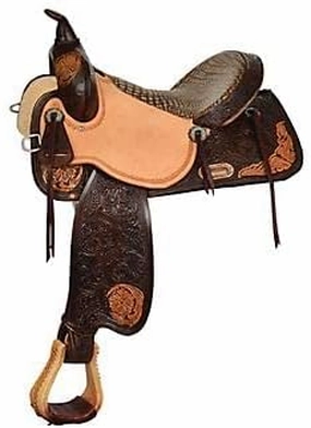 Leather Barrel Racing Western Horse Saddle Handmade Premium Horseback Comfort Riding Trail Equestrian Tooled Carved Horse Sdadles for Horse Riding Size: 10"-18" inches Seat, MOB306